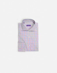 Patrick Hellmann Collection White Shirt Whit Pink Brown Blue Checks thumbnail